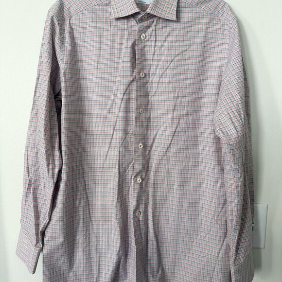 ETON Checkered Print Men’s Dress Shirt 42/16.5 - Picture 5 of 7